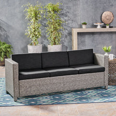 Thalassa - Outdoor 3 Seater Sofa With Removable Cushions And Steel Frame