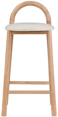 Calvin - Faux Leather Stool - Light Brown Legs