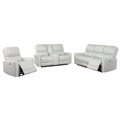 Amberly - 3 Piece Power Reclining Sofa Set - Light Gray