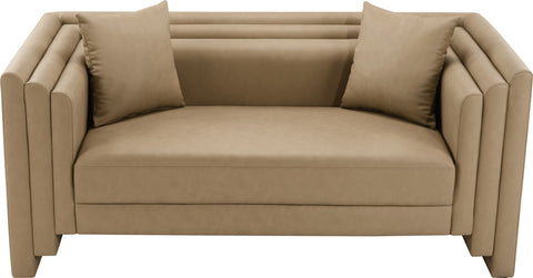 Everett - Vegan Leather 67" Upholstered Loveseat - Tan