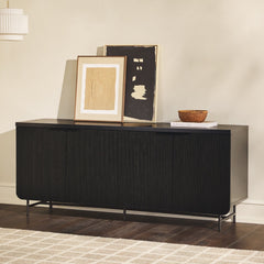 Scandi - Fluted Door Sideboard - Black