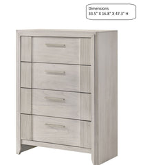 4 Drawer Tall Storage Chest Furniture - White