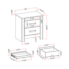 Lorenzo - Nightstand With Hidden Compartment And Handles - Silver