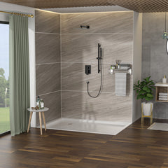 Wall Mounted Square Shower System With Adjustable Slide Bar, Rainfall Shower Head, 10 " - Oil-Rubbed Bronze