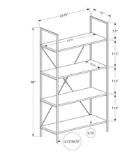 Bookshelf, Bookcase, 4 Tier, Office, Bedroom, Contemporary, Modern