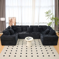 Modular U Shaped Sectional Sofa With Reversible Design