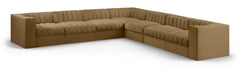 Rummi - Symmetrical Velvet Performance Fabric Upholstered 7 Piece Modular Sectional (With 3 Corner Chairs)