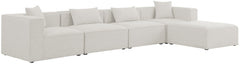 Cube - Linen 5 Piece Modular Sectional With Chaise