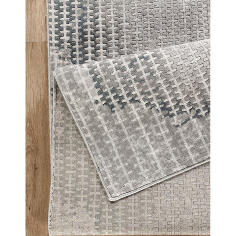 Geometrix - 5'3" X 7'3" Area Rug, Geometric 3D Effect - Ivory / Gray