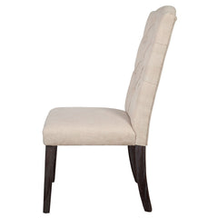 Gerardo - Side Chair (Set of 2) - Beige Linen & Weathered Espresso