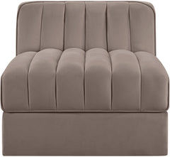 Rummi - Velvet Performance Fabric Upholstered Modular Armless Chair