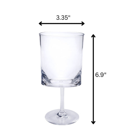 Leadingware Oval Halo Plastic Wine Glasses (Set of 4)