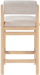 Roundhill - Fabric Counter Stool - Natural Frame