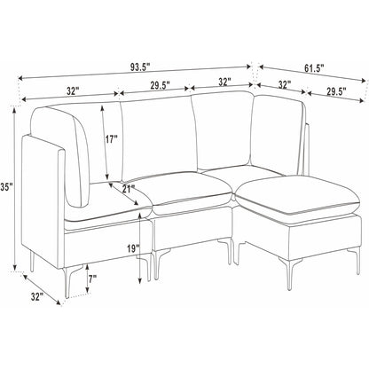 Upholstered Modular Sectional & Tall Legs