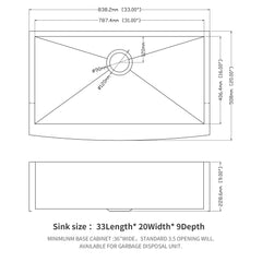 Farmhouse Kitchen Sink Stainless Steel Apron Front
