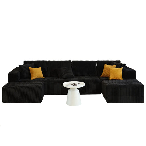 Modular U-Shaped Sectional Sofa With Reversible Design