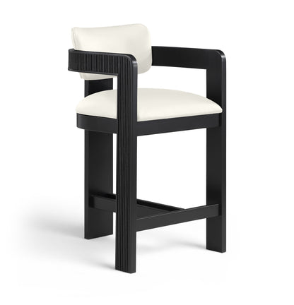 Sacha - Vegan Leather Upholstered Counter Stool With Black Base
