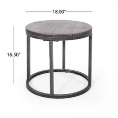 Icebergs - 3 Piece Coffee Table Set With Wood Top And Iron Base - Black / Gray