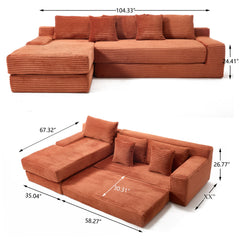 Modern L - Shaped Sectional Couch With Memory Foam