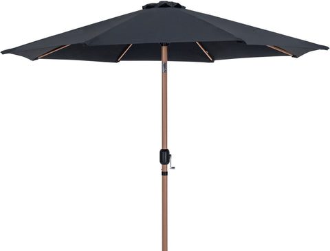 Fiji - Aluminum Patio Umbrella With Round Black And Teak Base