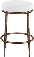 Ferro - Upholstered Backless Counter Stool With Brushed Bronze Base