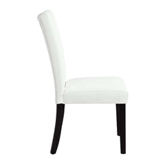 Hussein - Side Chair (Set of 2) - White Synthetic Leather & Black
