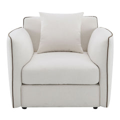 Yolanda - Chair With Pillow - Beige Chenille