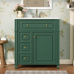 Bathroom Vanity Cabinet With Sink, Soft Close Doors With Door Organizer