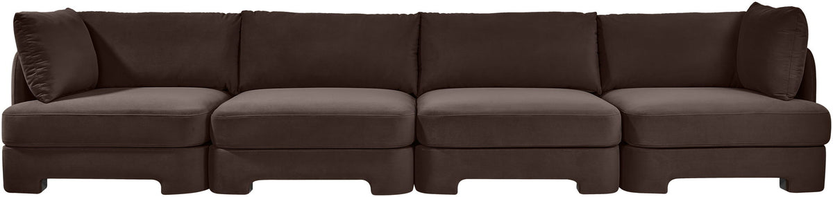 Hammond - Velvet Performance Fabric Upholstered 4 Piece Sofa