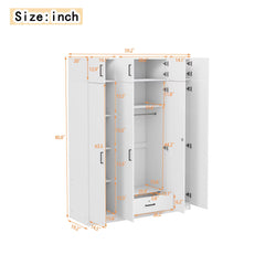 Contemporary 4 Door Wardrobe With 1 Drawer And Top Cabinet