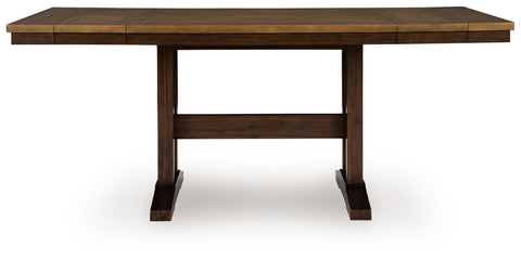 Rylandeen - Rectangular Dining Room Counter Height Extension Table - Light Brown / Dark Brown