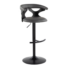 Gardenia - Contemporary Adjustable Barstool With Swivel With Rounded T Footrest (Set of 2)