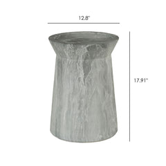 Round Outdoor End Table - Marble