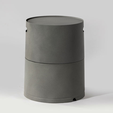 Steel Propane Tank Cover Round Tank Holder Hide Away Side Table - Gray