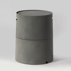 Steel Propane Tank Cover Round Tank Holder Hide Away Side Table - Gray