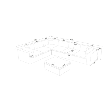 Custom Configuration Modular Sectional With Toss Pillows