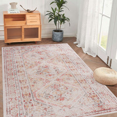 Maval - 6' X 9' Washable Area Rug - Beige