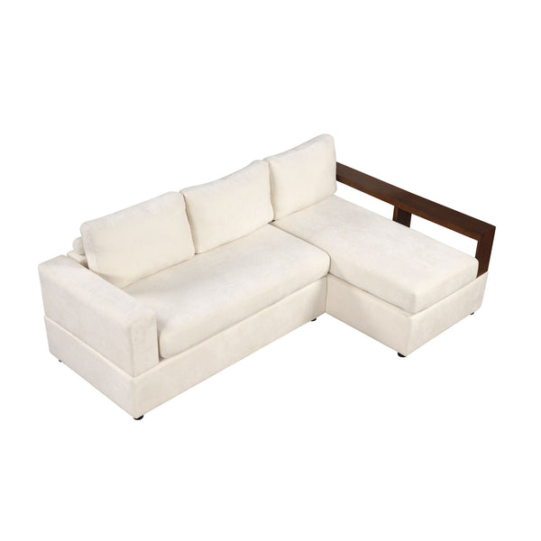 Sectional Sofa Upholstered Sofa Couch With Reversible Armrests For Living Room