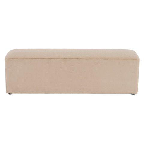 Long Plush Ottoman, Simple Footstool And Seat For Home Use - Almond