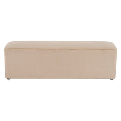 Long Plush Ottoman, Simple Footstool And Seat For Home Use - Almond