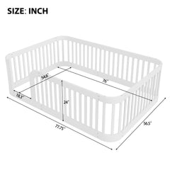 Wood Floor Bed Frame With Fence