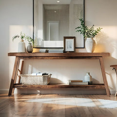 Extra Long Console Table With 2 Tier Open Storage