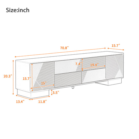 Modern TV Stand With Storage Cabinets, 4 Drawers
