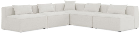 Cube - Linen 5 Piece Modular Corner Armless Sectional