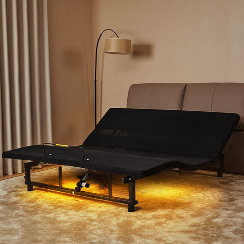 Adjustable Bed Base Frame With Head And Foot Incline Quiet Motor Zero Gravity