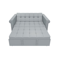 Compact Loveseat With Trundle Sleeper And Storage Pocket - Gray