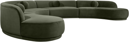 Avra - 189" Velvet Performance Fabric Upholstered Sectional