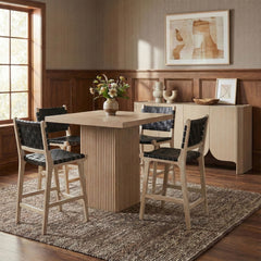 Entwine - Vegan Leather Upholstered Counter Stool - Painted Natural