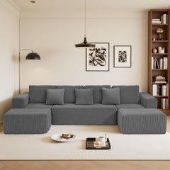 Modular U-Shaped Sectional Sofa With Reversible Design