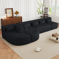 Upholstered Sofa Free Combined Sofa Couch With 2 Chaise Lounge And Five Back Pillows For Living Room